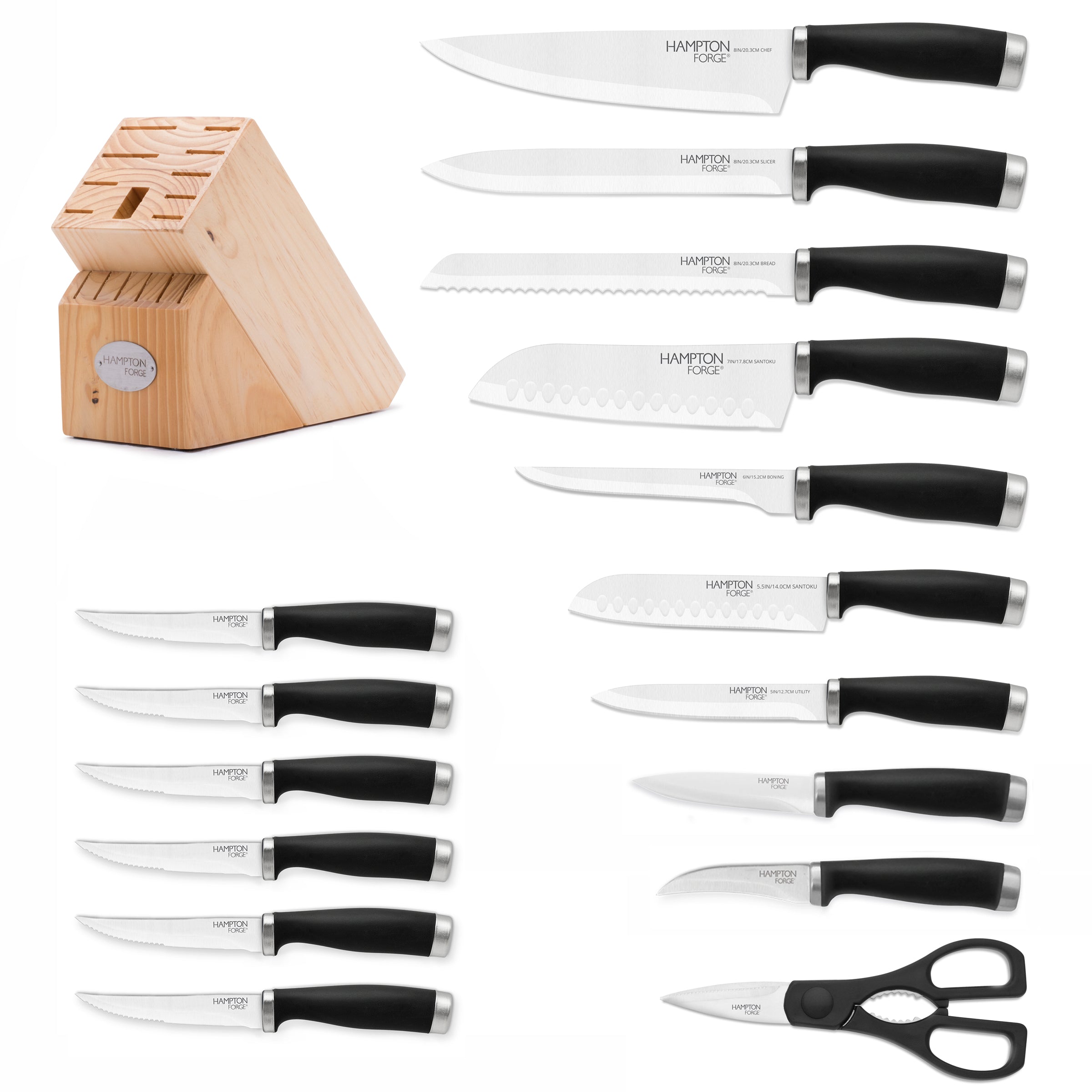 Epicure Black 17-Piece Cutlery Block Set - Image 4