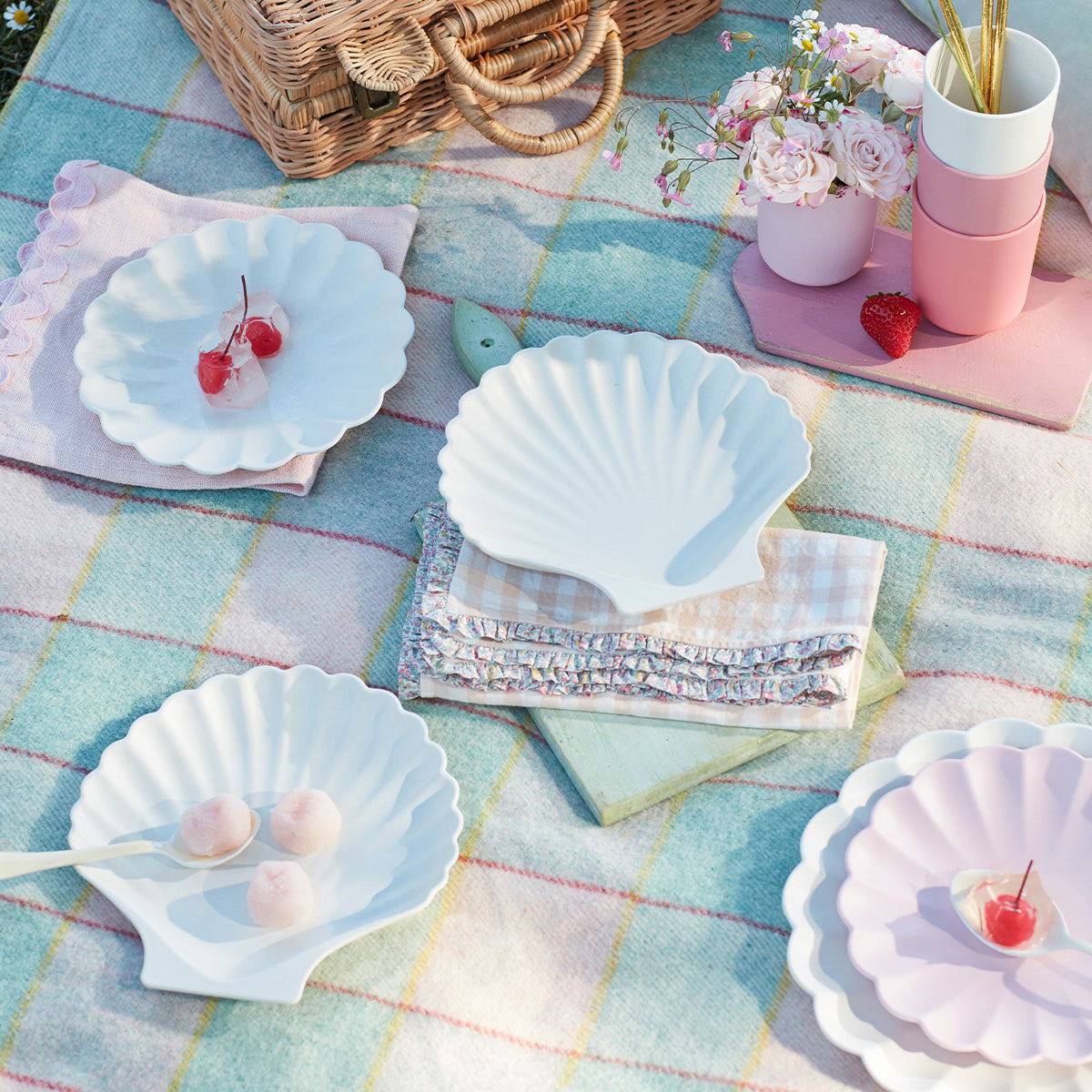 Bamboo Natural Shell Plates, Set of 6 - Image 4