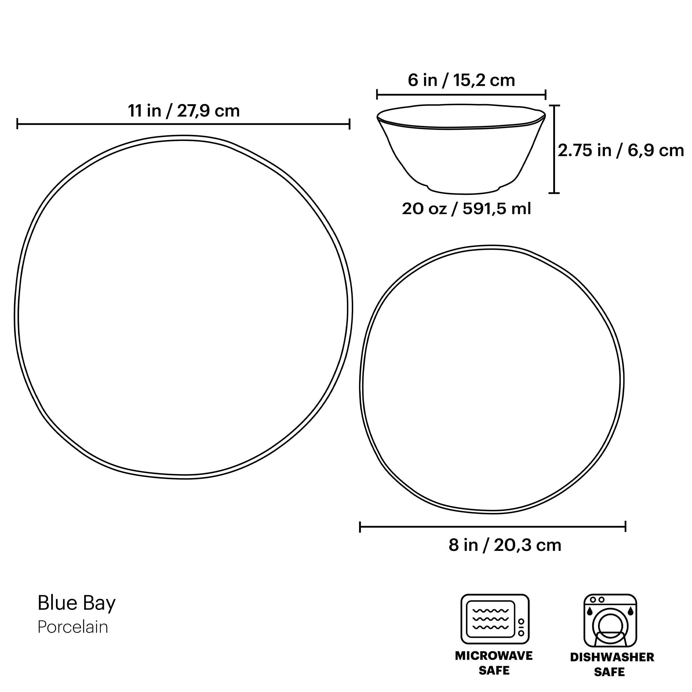 Blue Bay 12-Piece Dinnerware Set - Image 9