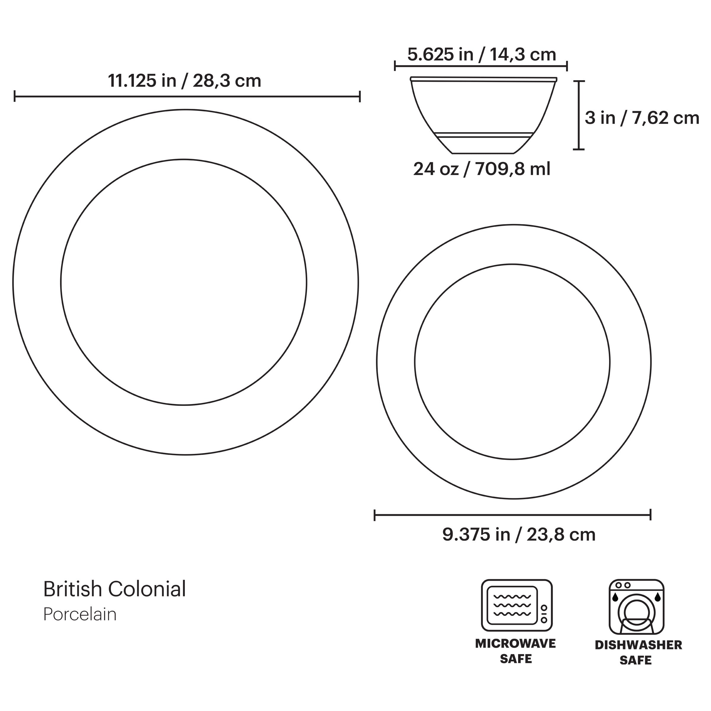 British Colonial Bamboo 12-Piece Dinnerware Set - Image 2