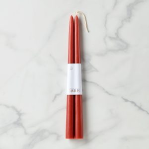 Dipped Clay 12" Taper Candle, Set of 2