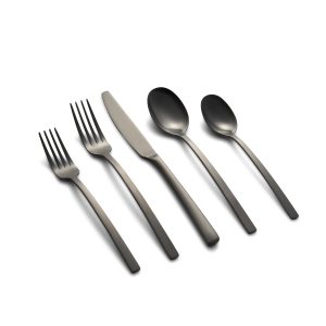 Beacon Black Satin 20-Piece Flatware Set